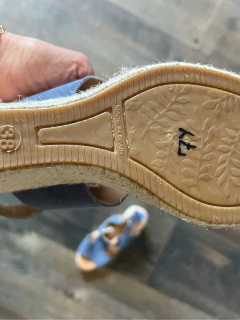 Womens Blue Espadrille Wedge Sandals